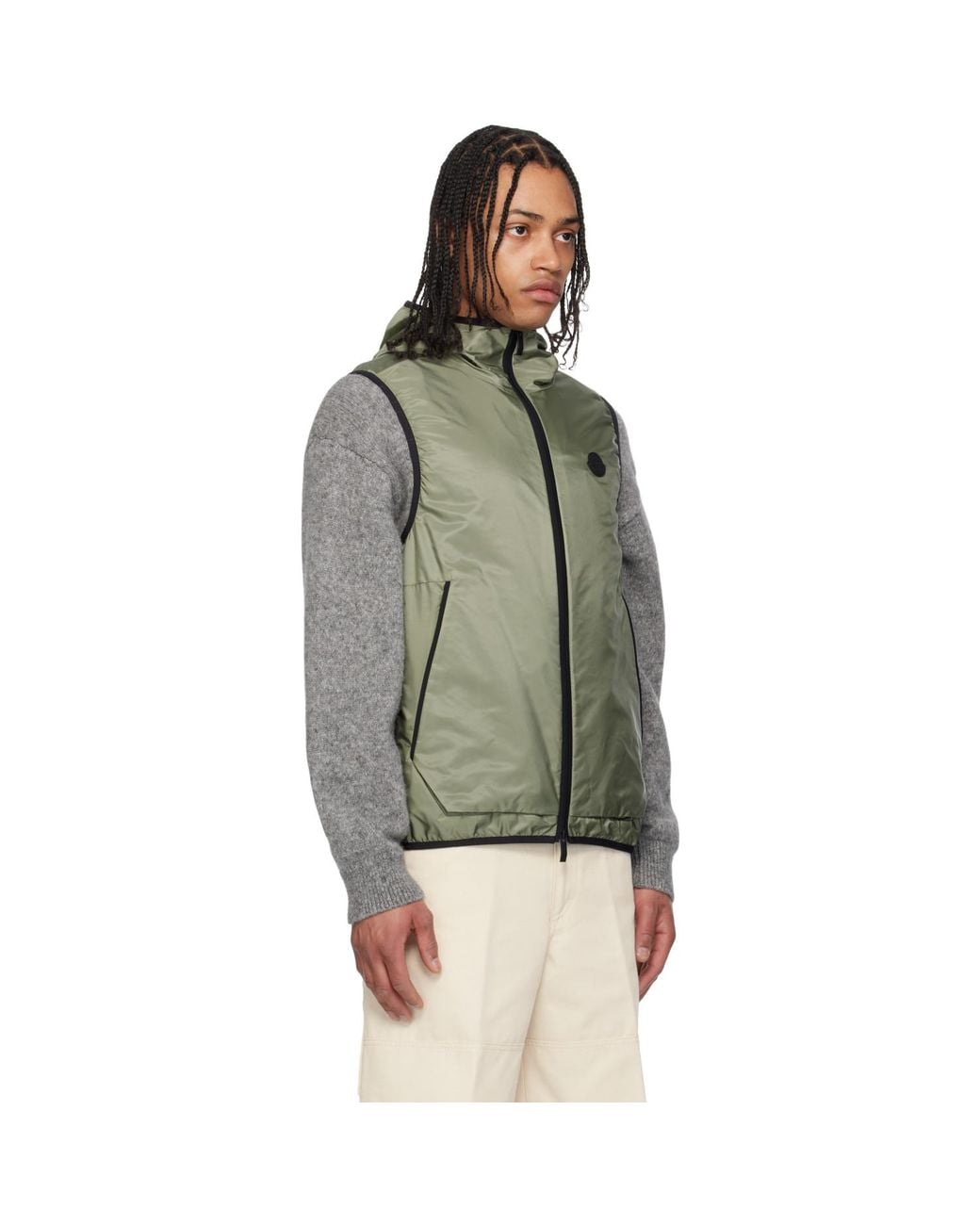 Moncler Green Khaki Moretan Vest for men