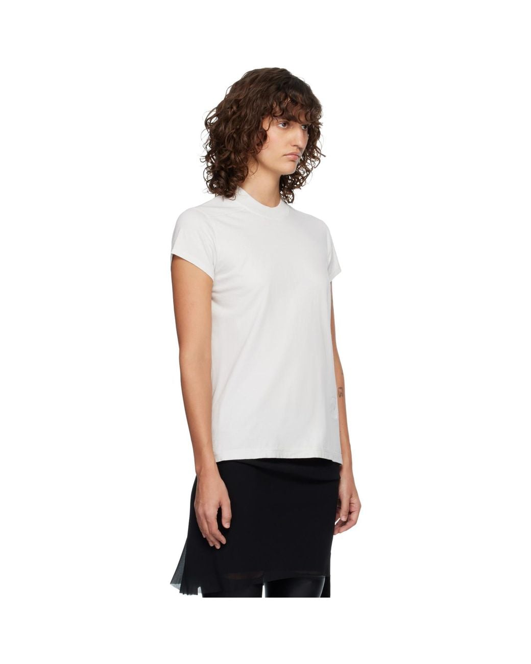 Rick Owens White Off- Temple Level T-Shirt