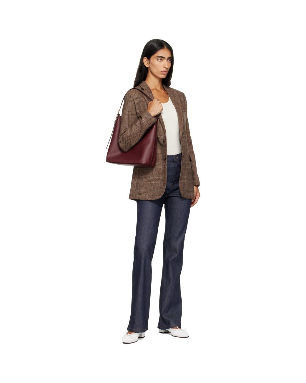 A.P.C. Purple Burgundy Vera Shoulder Bag
