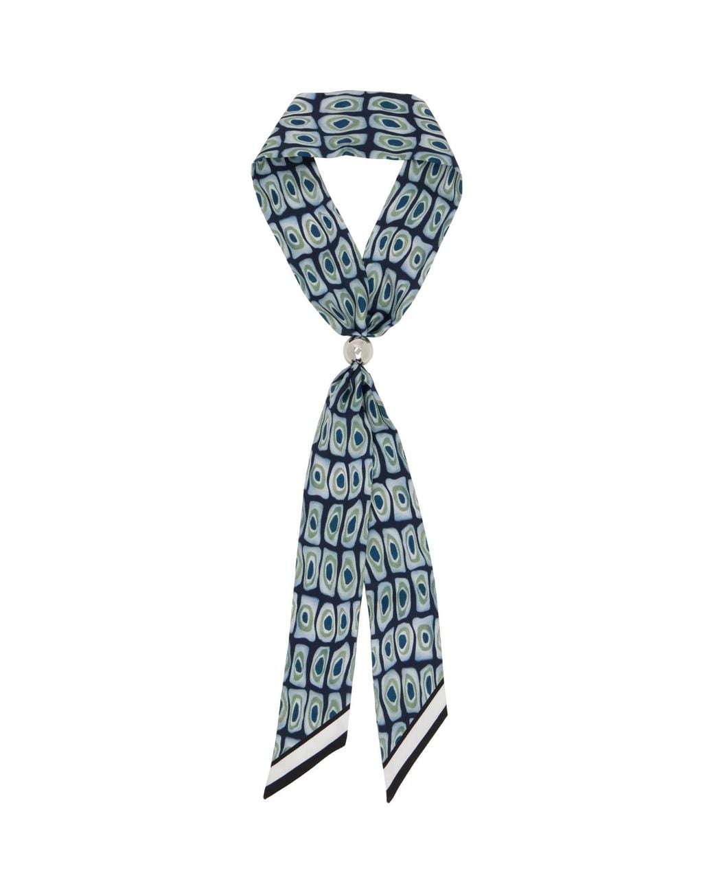 Lanvin Blue Murano Print Silk Twilly Scarf
