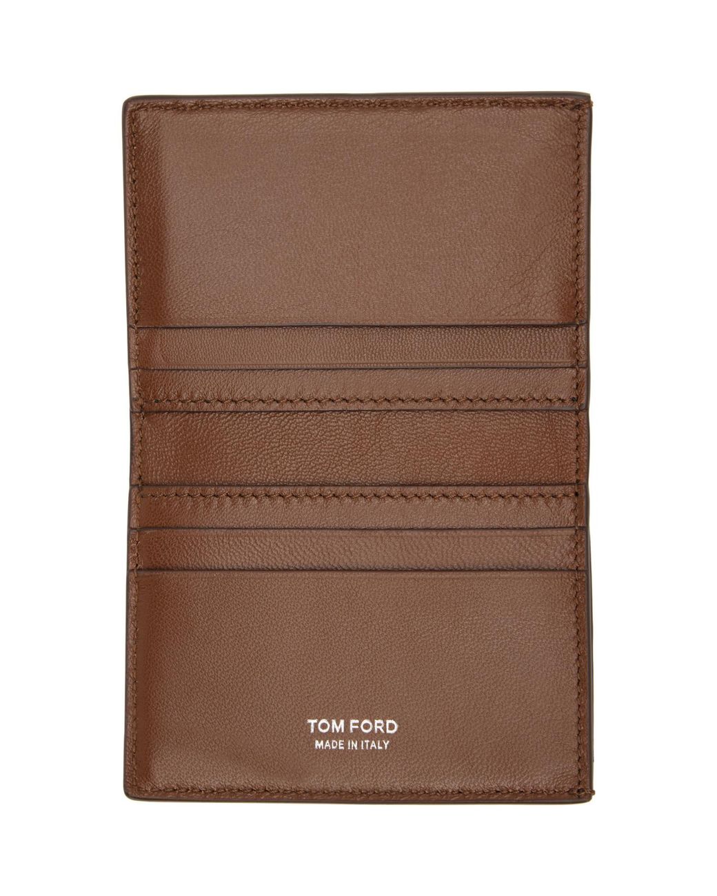 Tom Ford Brown Folding Card Holder for men