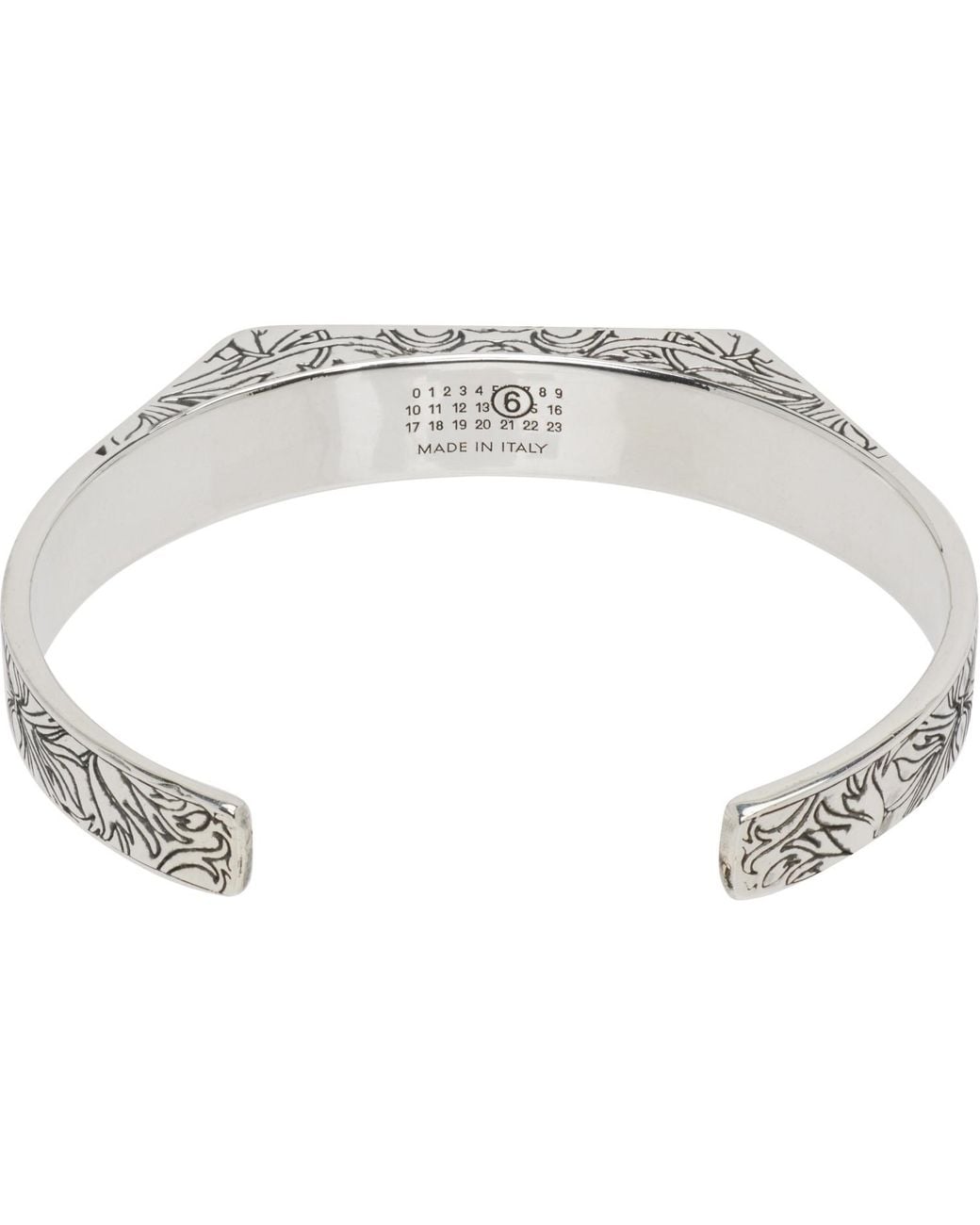 MM6 by Maison Margiela Metallic Eroded Motif Bracelet for men