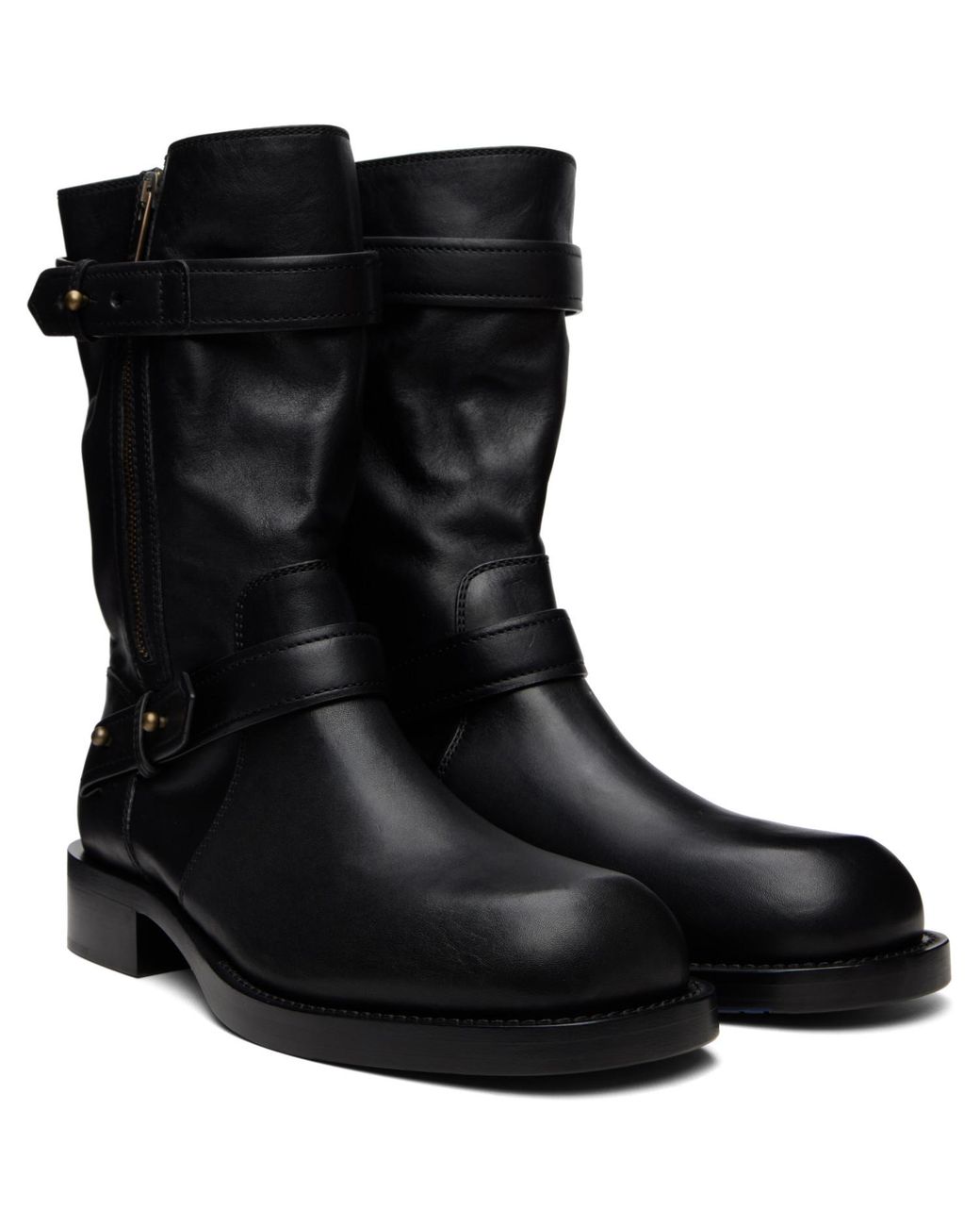 Burberry Black Kent Biker Boots for men