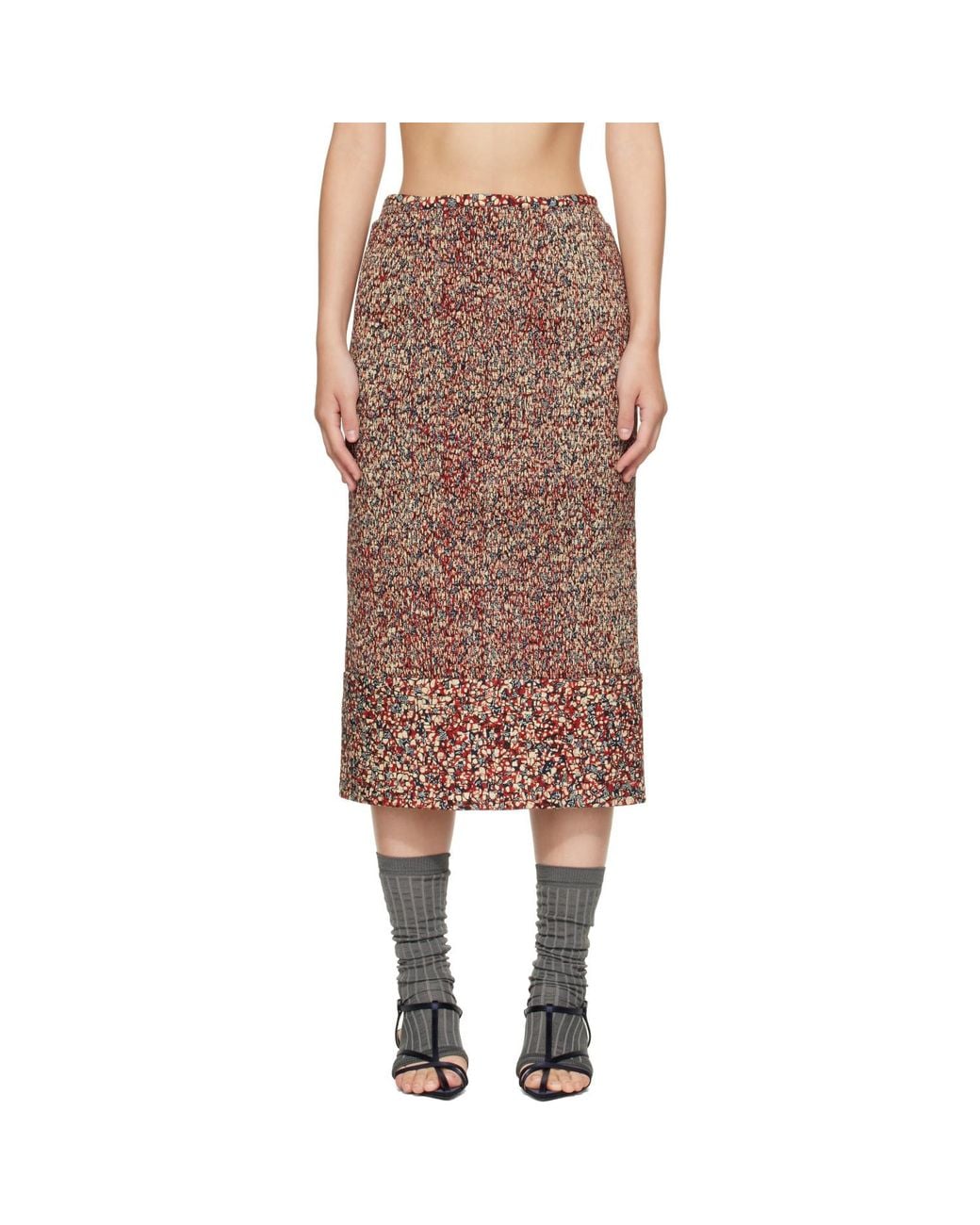 Super Yaya Brown Marie Saam Midi Skirt