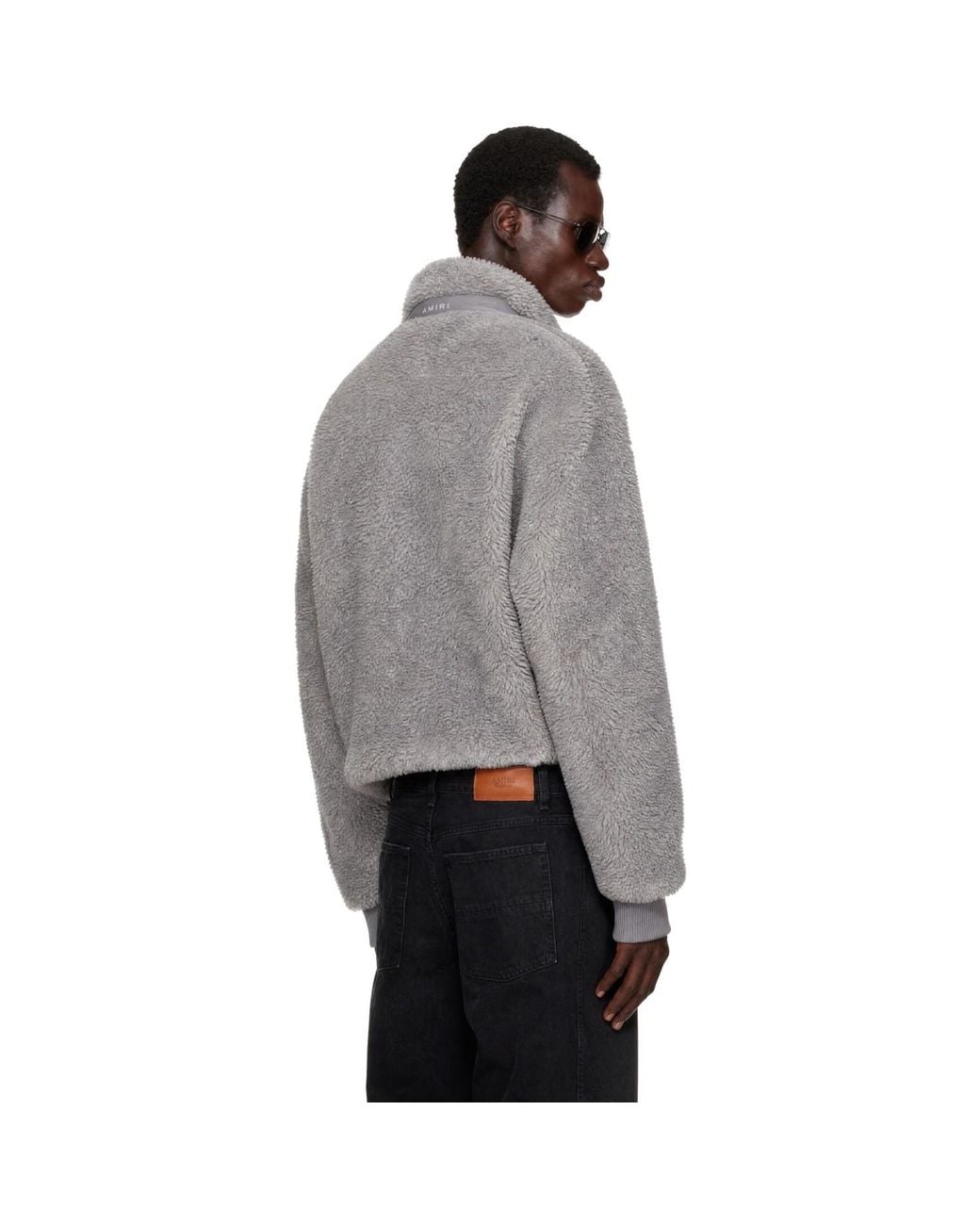 Amiri Gray Fuzzy Track Jacket for men