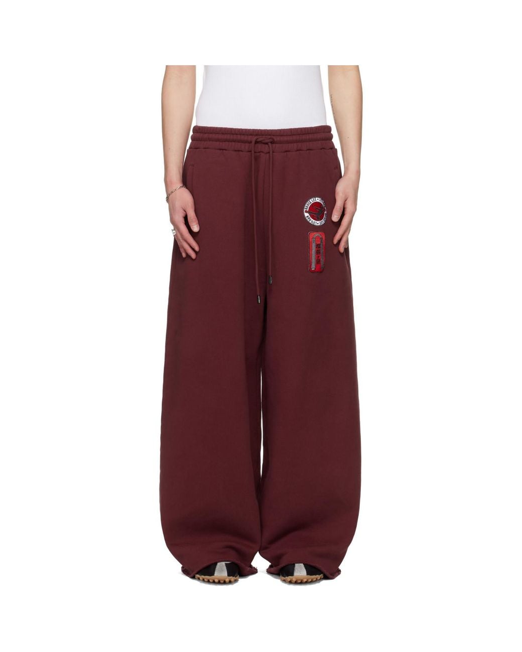 Lu'u Dan Red Bruce Lee X Lựu Đạn Burgundy Gym Sweatpants for men