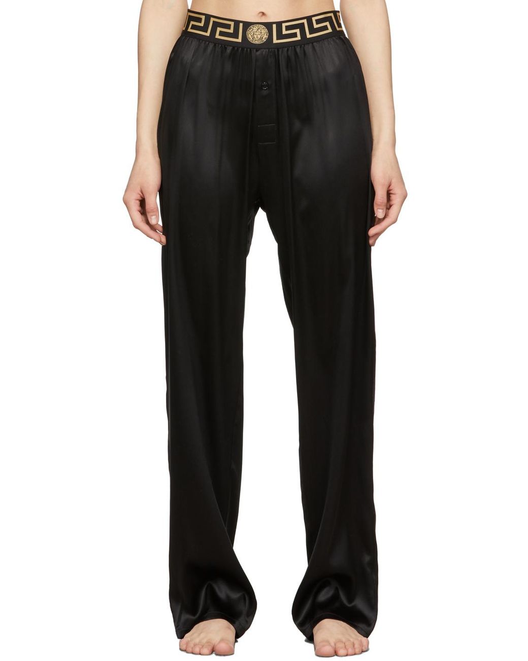 Versace Silk Medusa Pyjama Pants in Black | Lyst