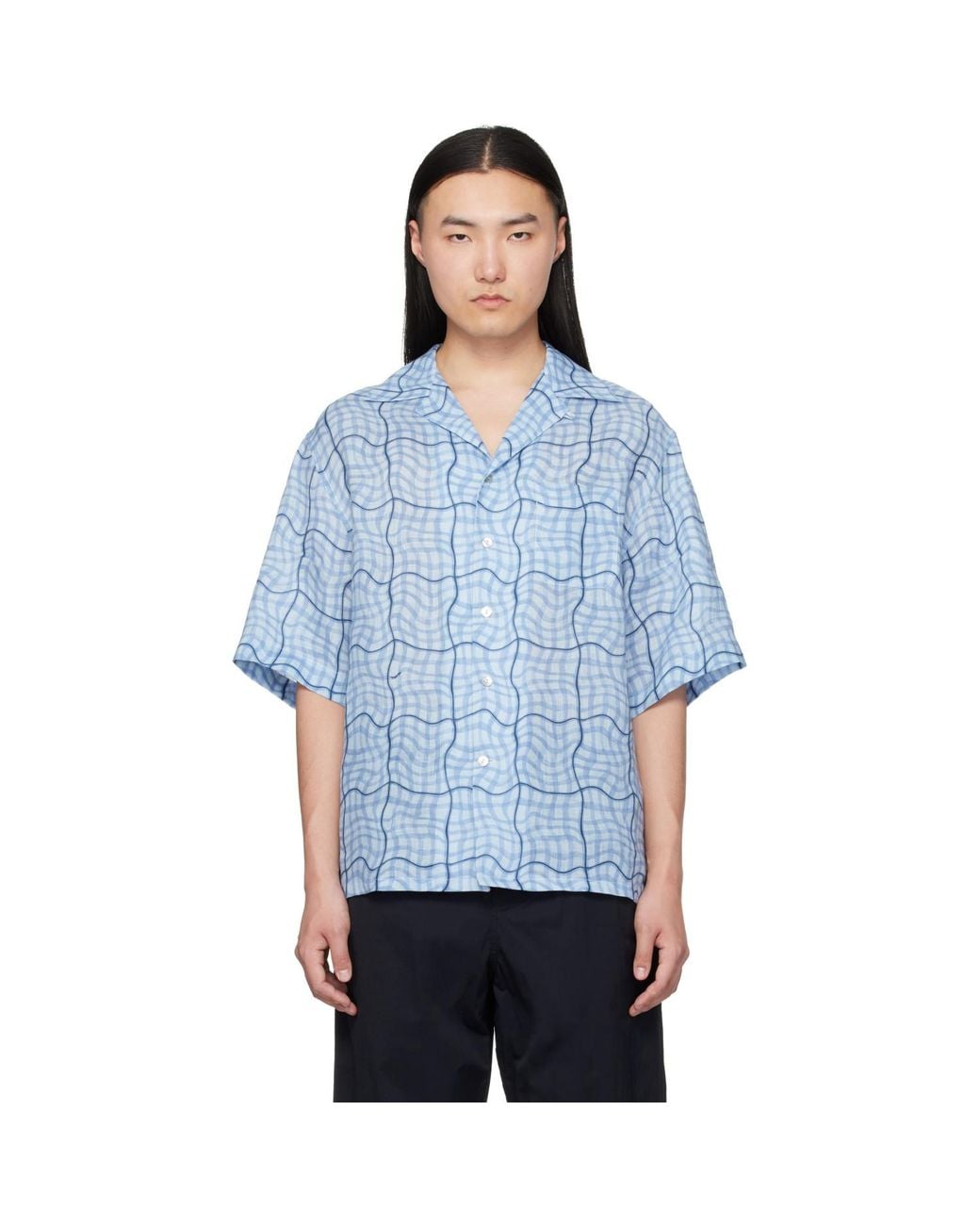 Marni Blue Checked Shirt for men