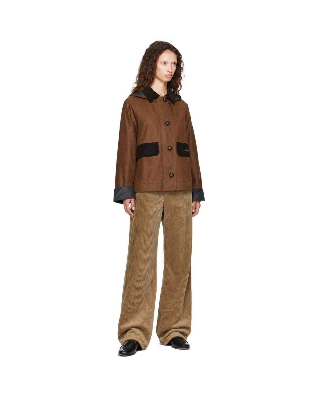 Barbour Brown Tan Adina Wax Jacket