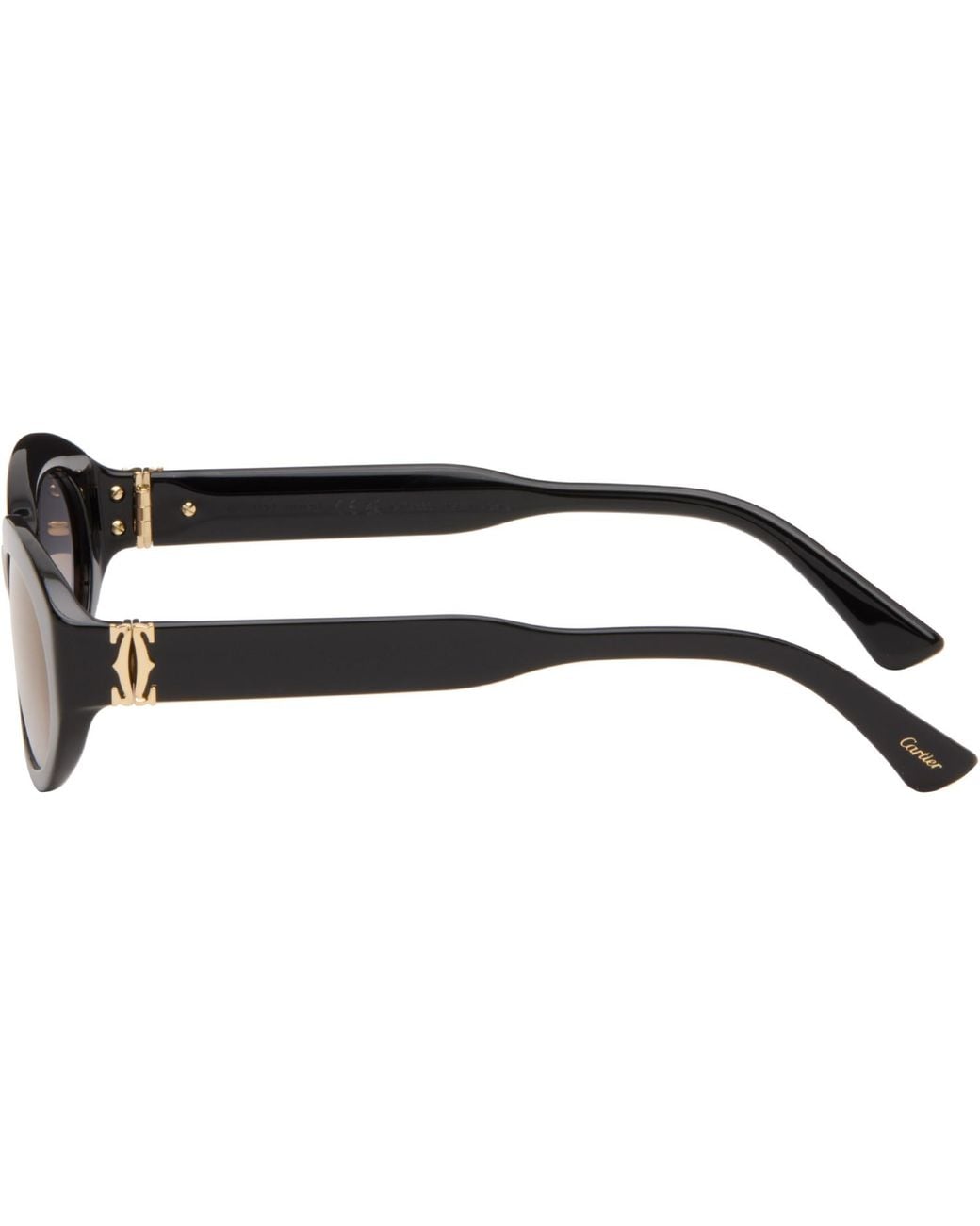 Cartier Brown Signature C Oval Acetate Sunglasses