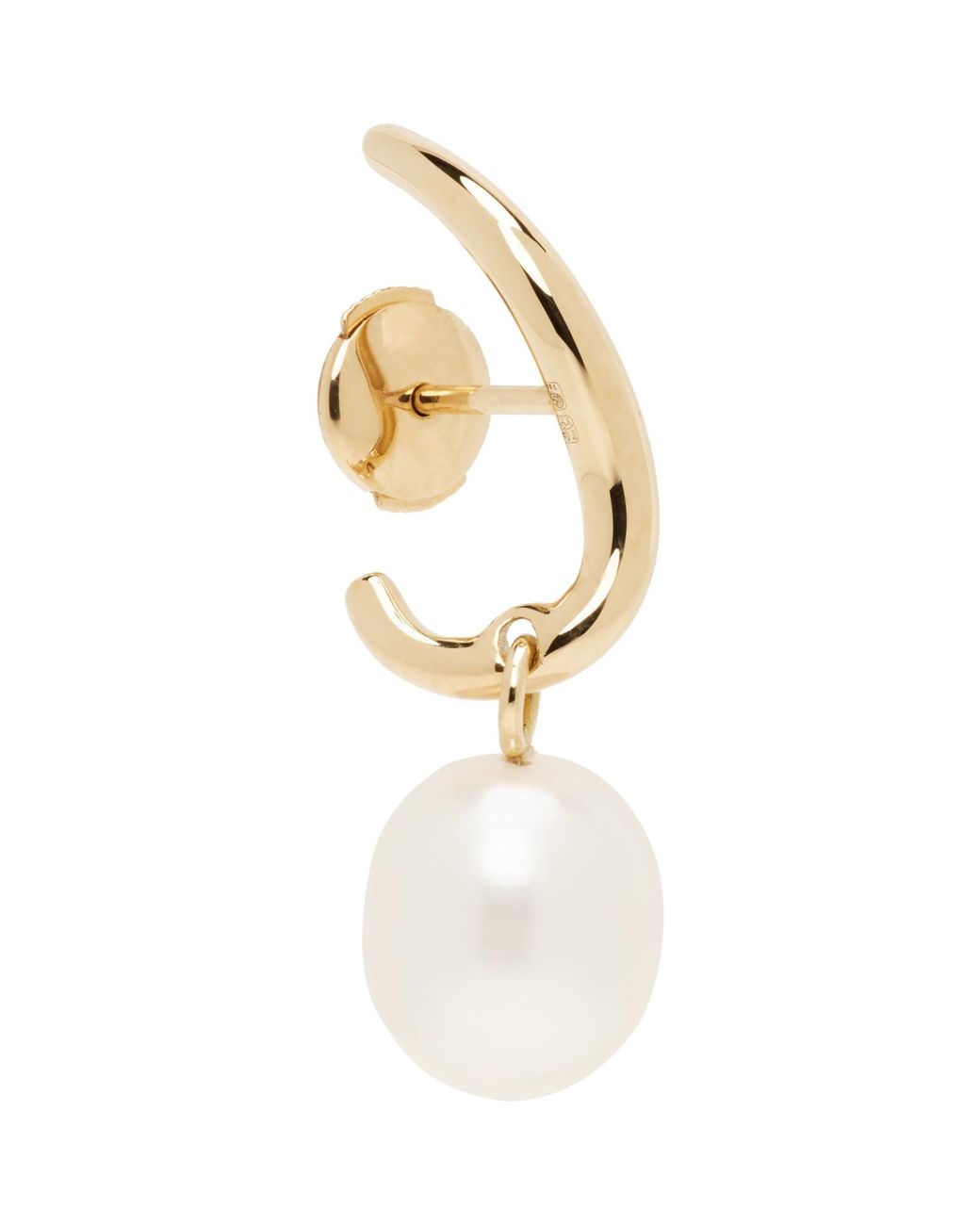 C.Chesnais Metallic Wave Pearl Single Earring