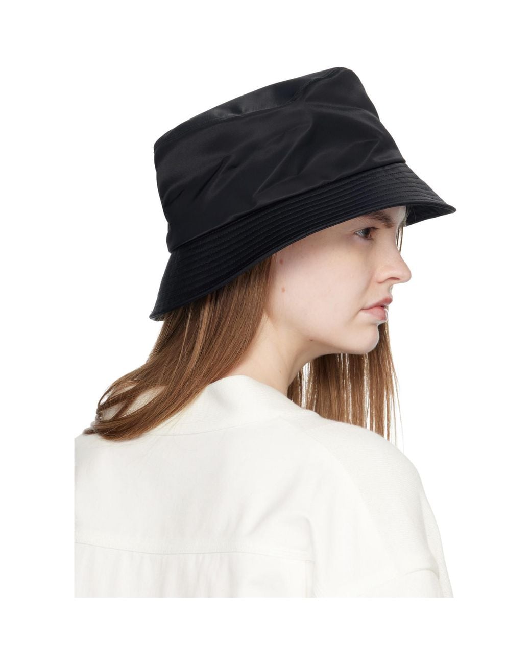 Sacai Black Single Brim Pocket Bucket Hat