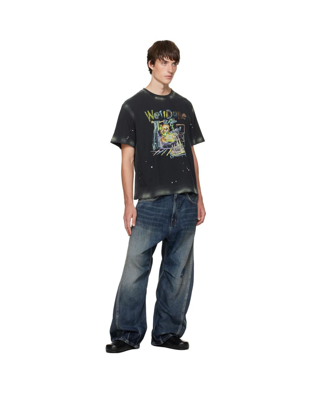 we11done Blue Repair Curve Denim Jeans for men