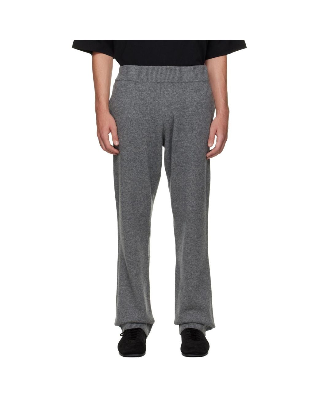 Entire studios Gray Knit Cashmere Sweatpants for men