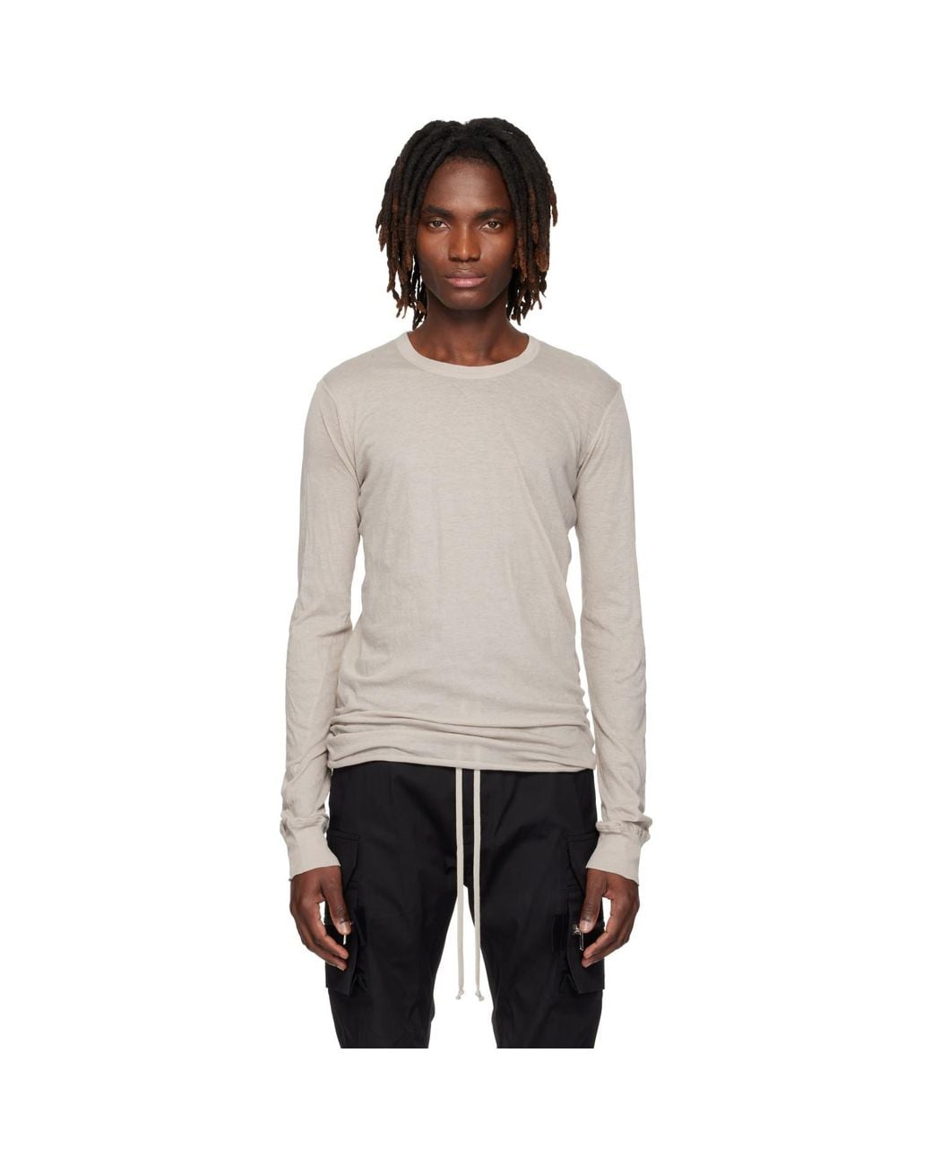 Rick Owens Black Off- Temple Basic Ls T-shirt for men