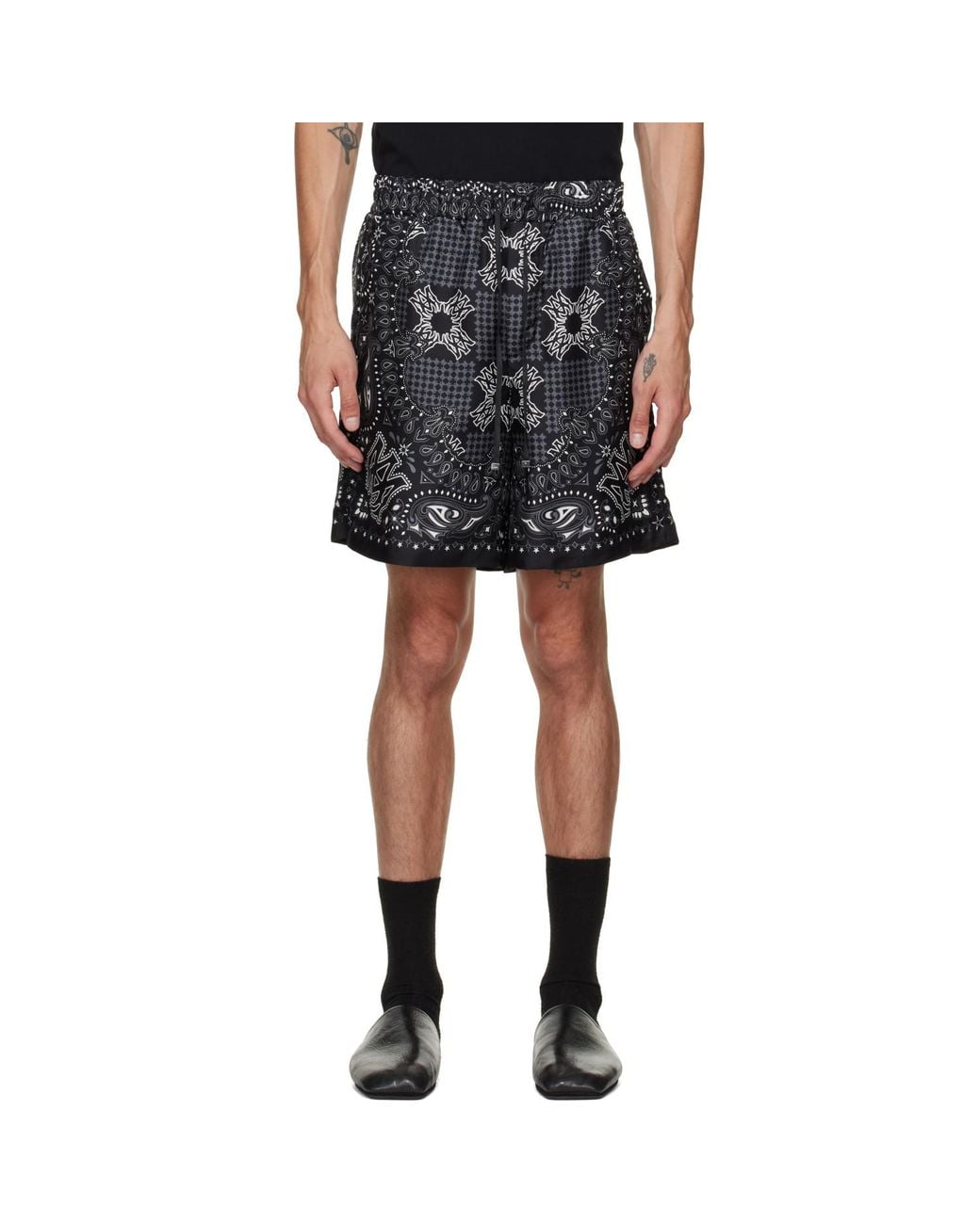 Amiri Black 'Ma' Check Shorts for men