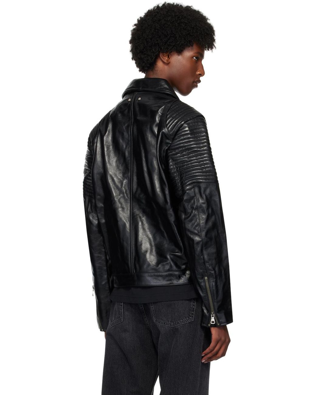ANDERSSON BELL Patchwork Leather Biker Jacket in Black for ANDERSSON BELL Patchwork Leather Biker Jacket in Black for