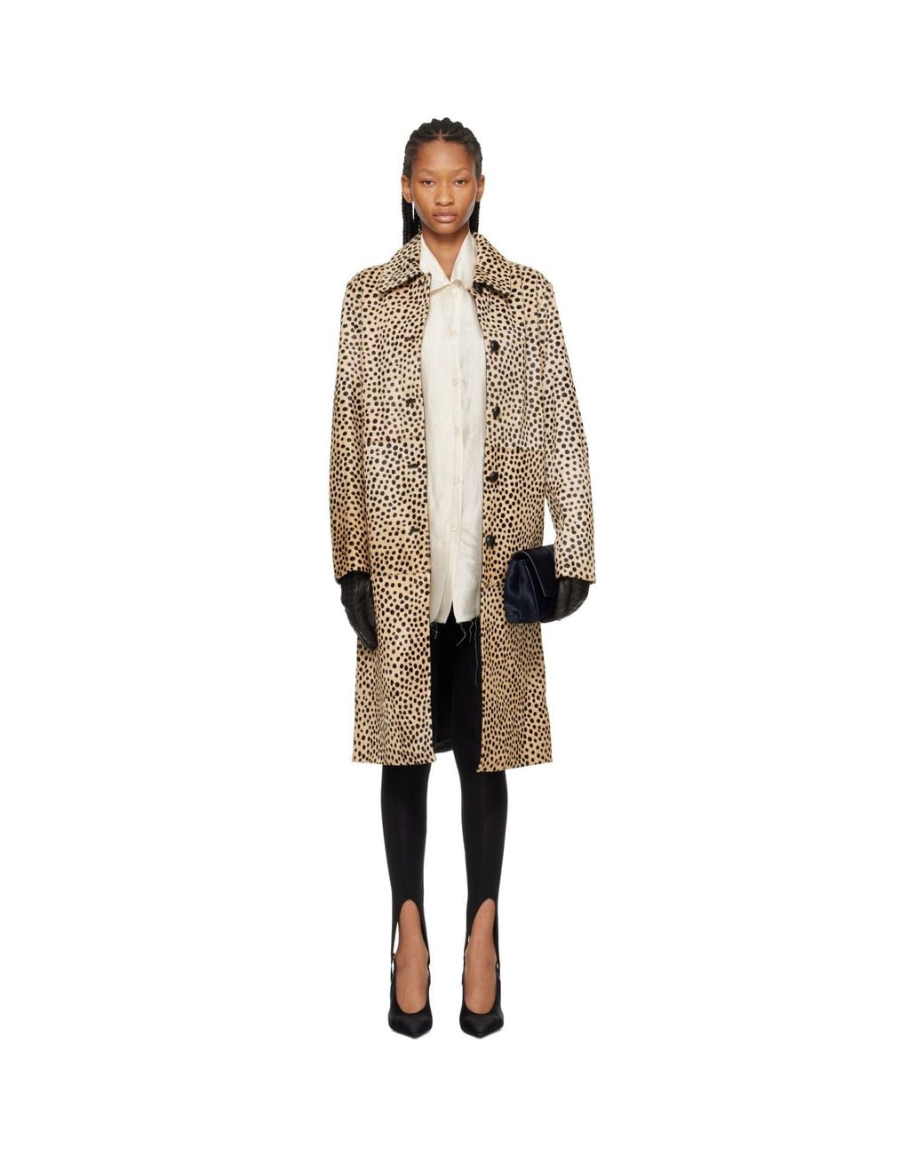 Rohe Natural Tan Cheetah Pony Hair Coat