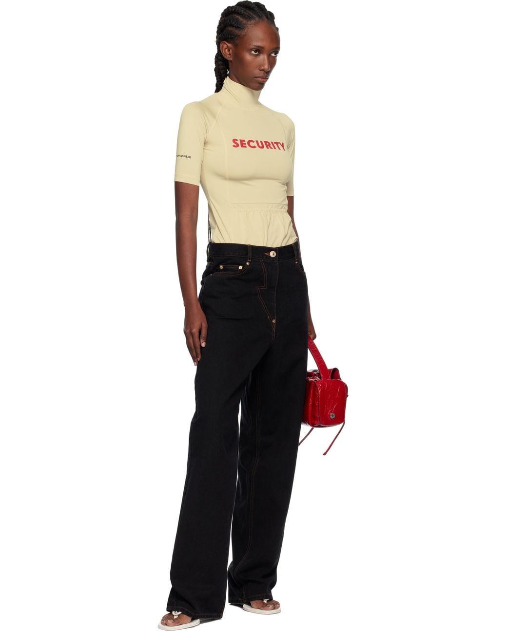 Pushbutton Black 'Security' Pocket Top