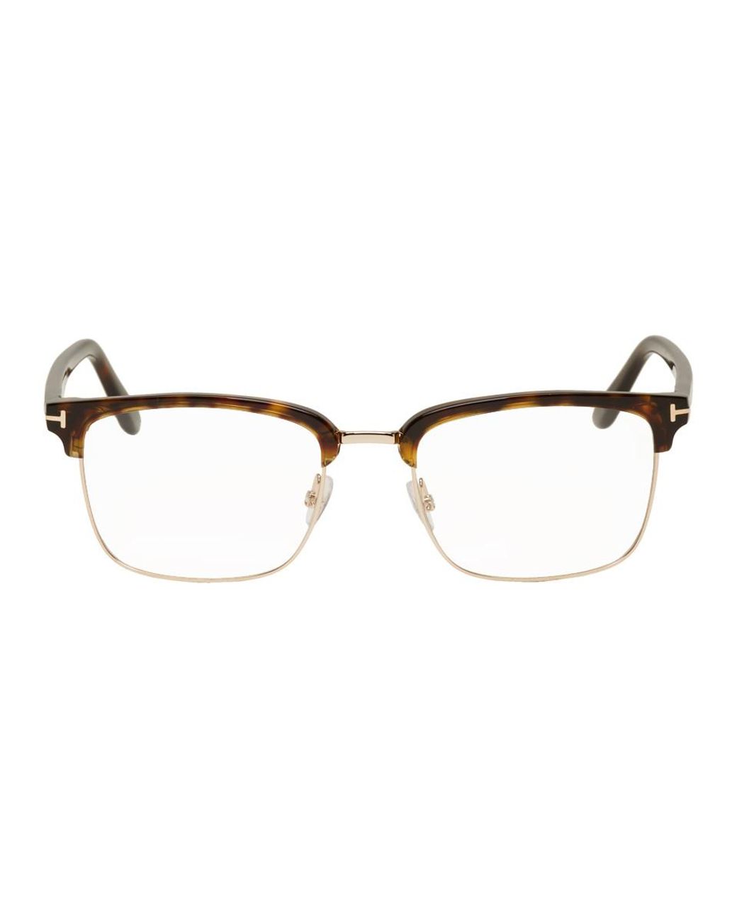 Tom Ford Tortoiseshell Half-rim Glasses for Men | Lyst