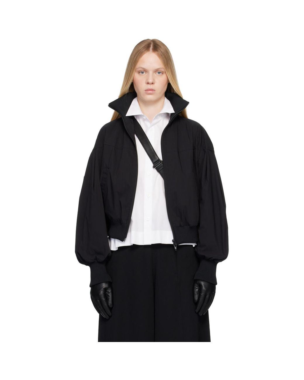 Yohji Yamamoto Black Weather Cloth Paneled Blouson Jacket