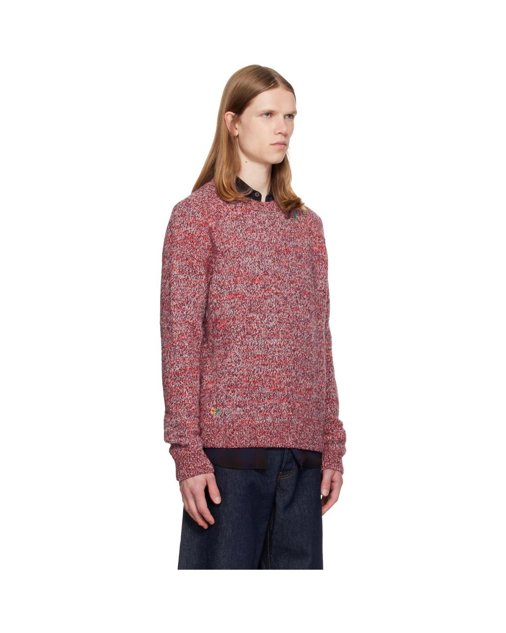 Dries Van Noten Embroidered Flowers Wool Sweater for men