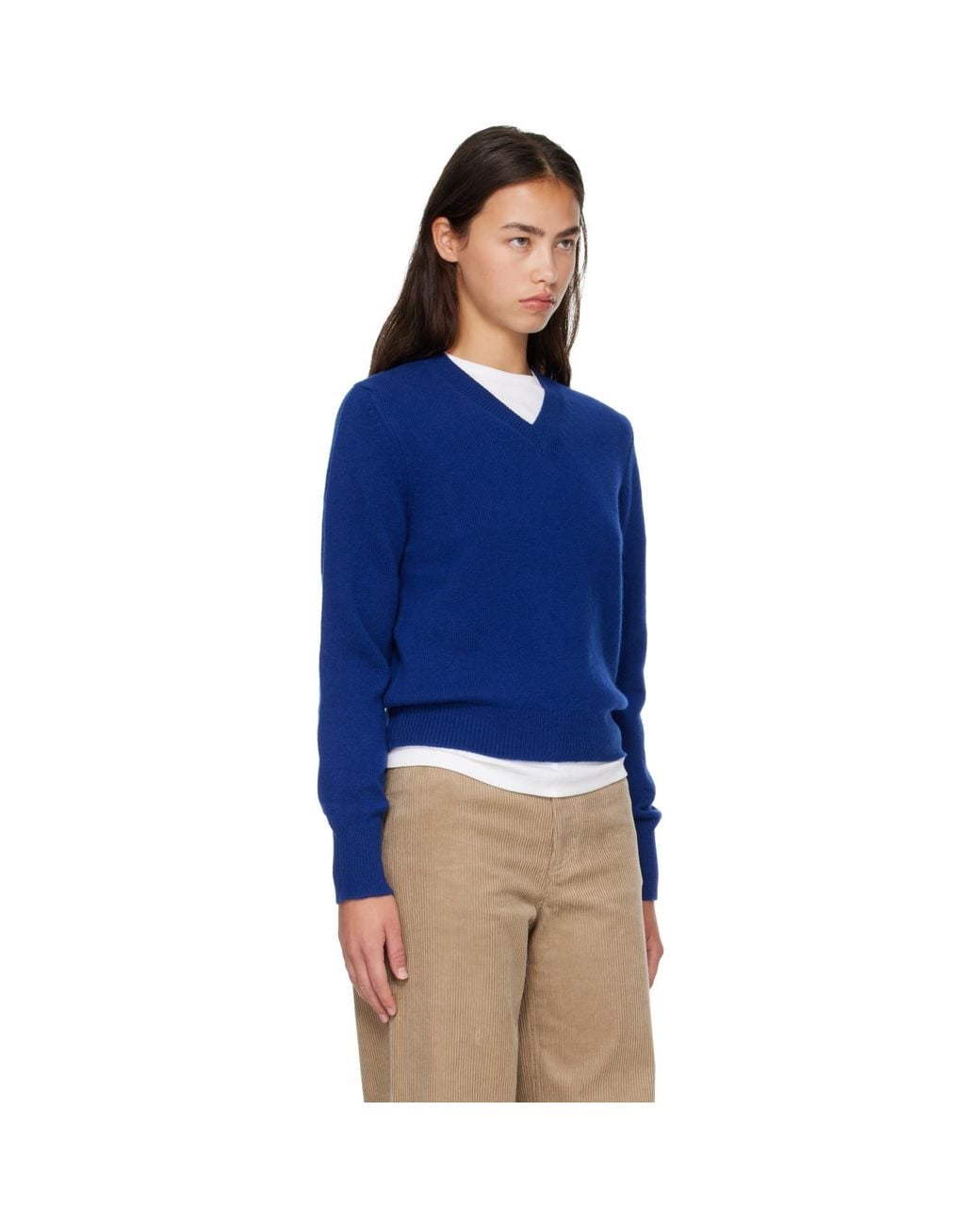 &Daughter Blue Sligo V-Neck Sweater