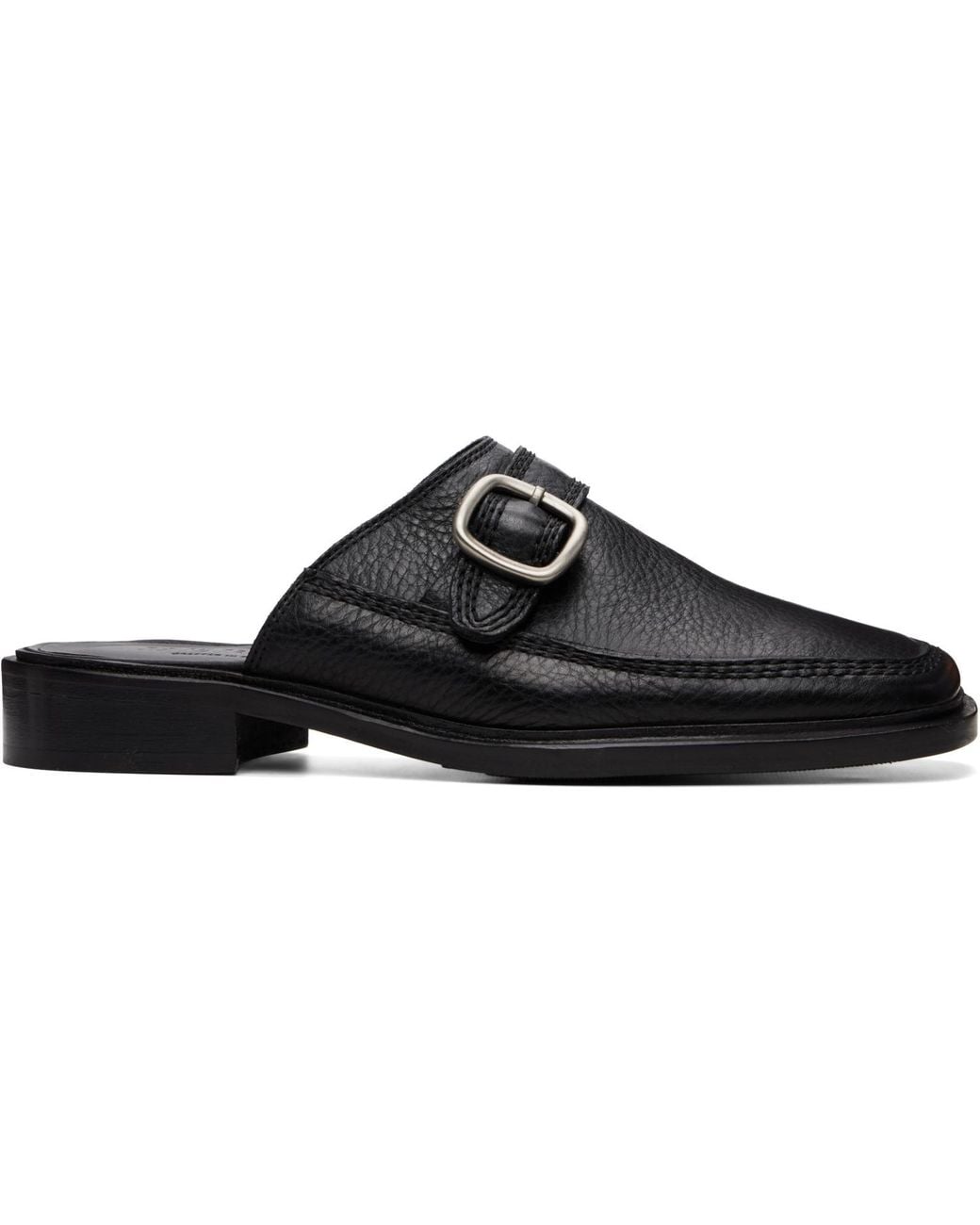 Hereu Black Bernat Mule Loafers for men