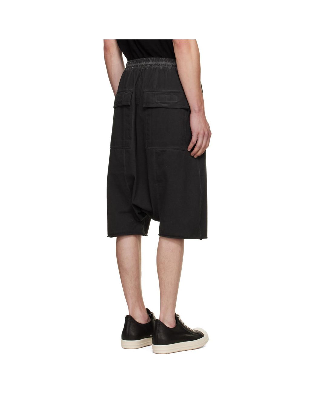 Rick Owens Black Tower Drawstring Pods Shorts for men