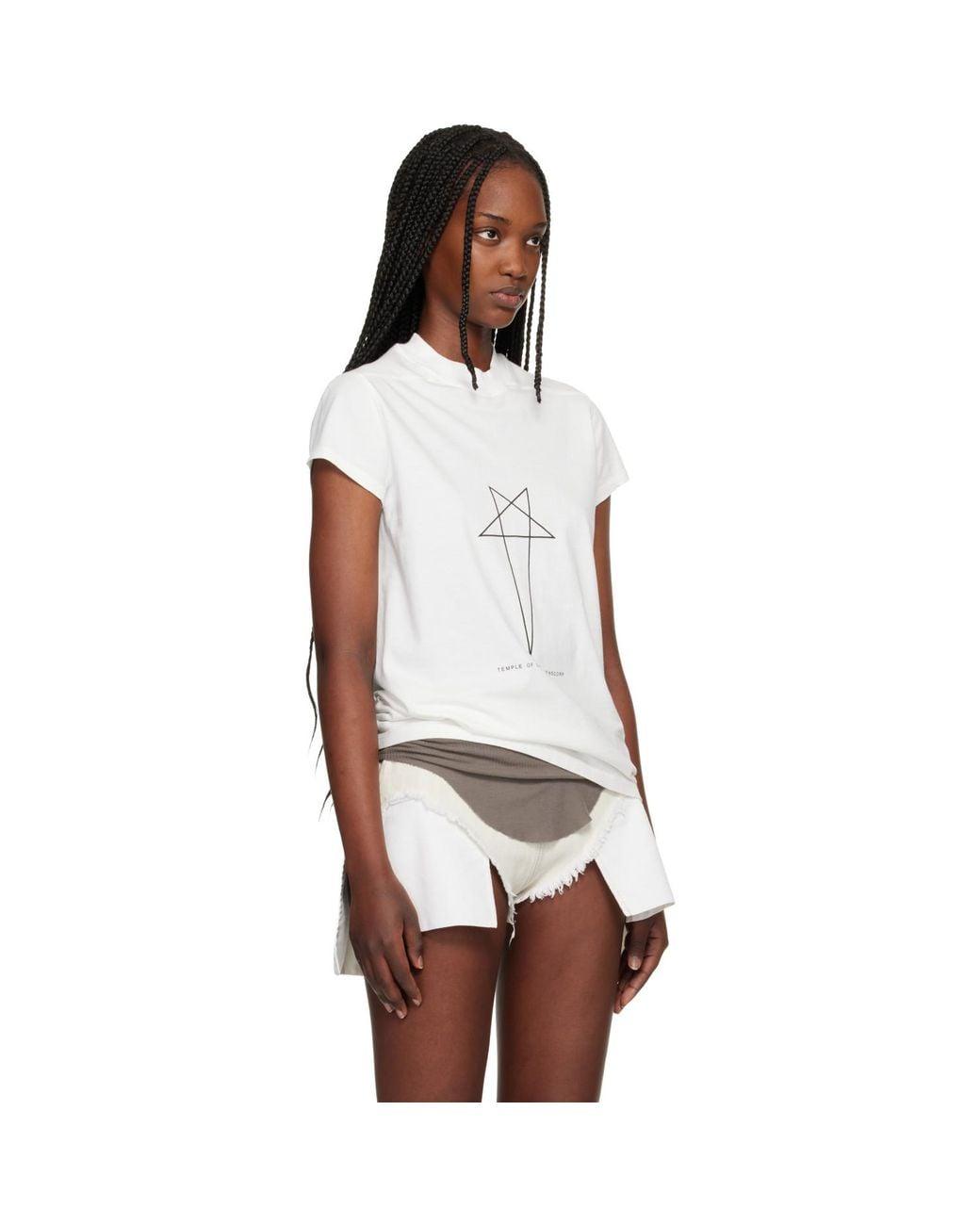 Rick Owens White Temple Small Level T-Shirt