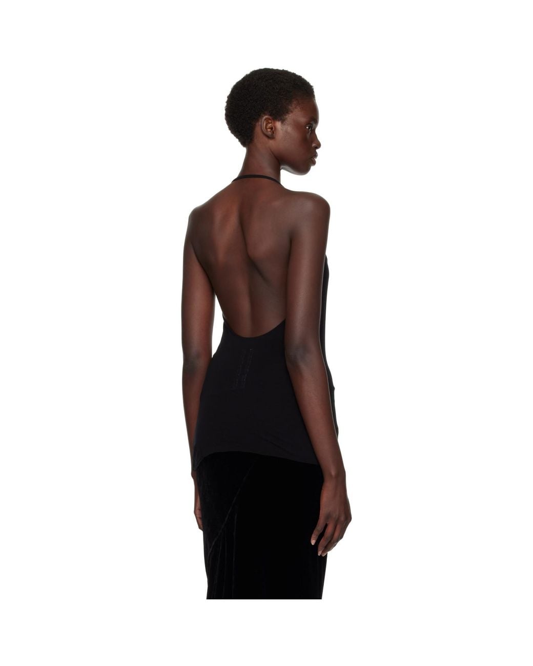 Rick Owens Black Tower Draped Top