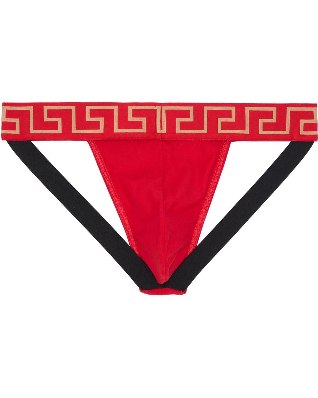 Versace Red Cotton-Jersey Jockstrap for men