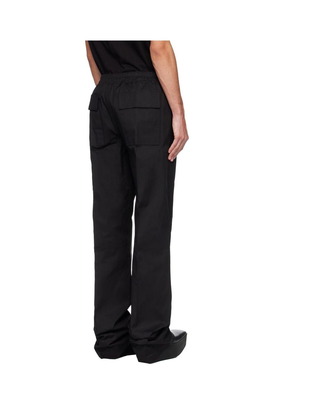 Rick Owens Black Temple Dietrich Drawstring Trousers for men