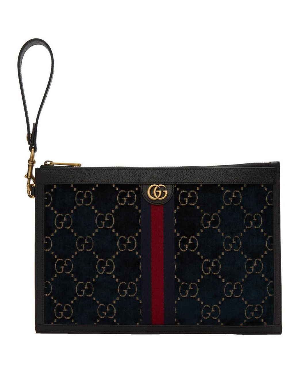 gucci blue velvet purse