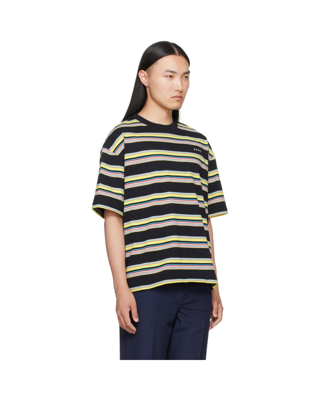 Marni Black Striped T-Shirt for men