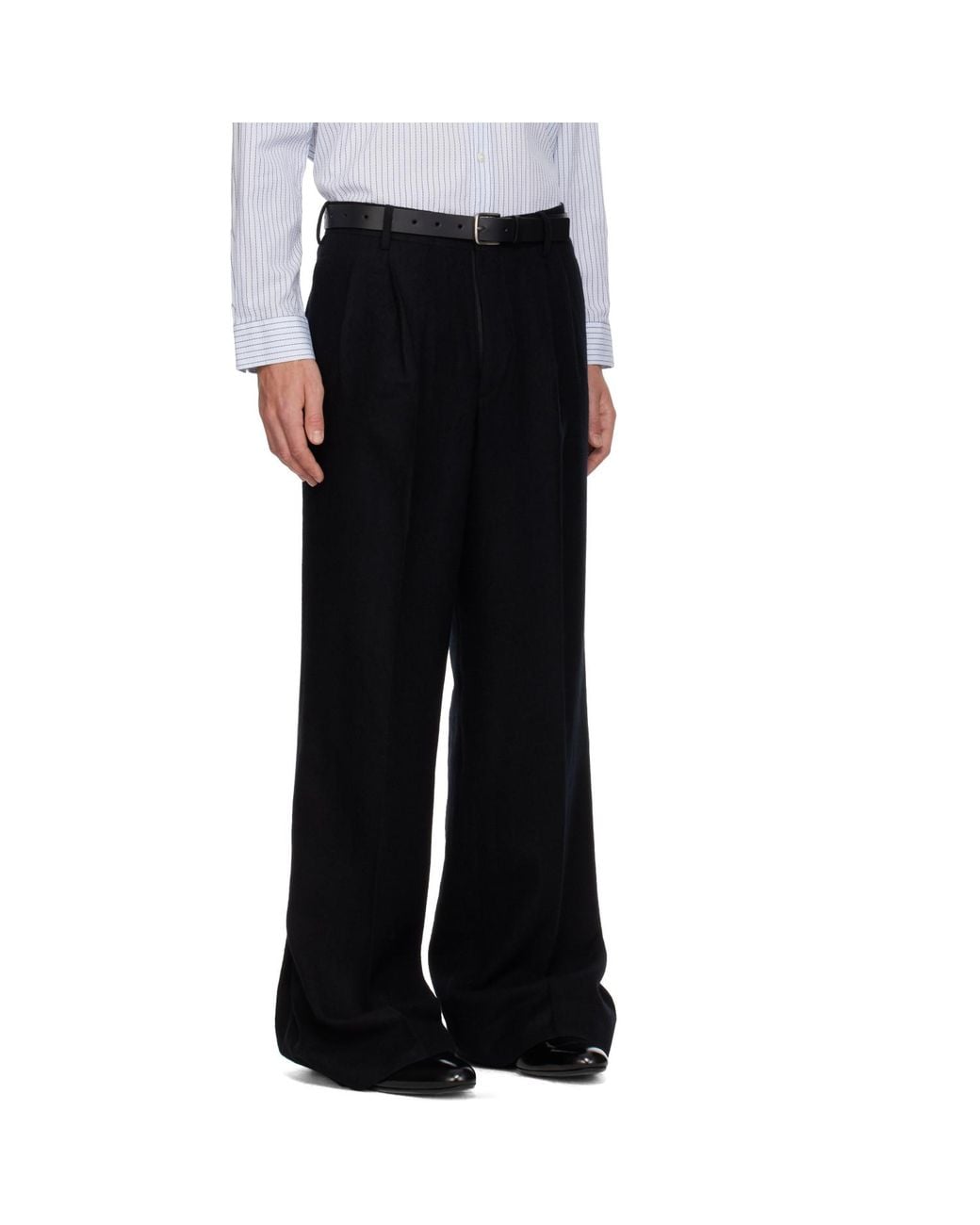 Sir Black Pleated Tailored Trousers for men