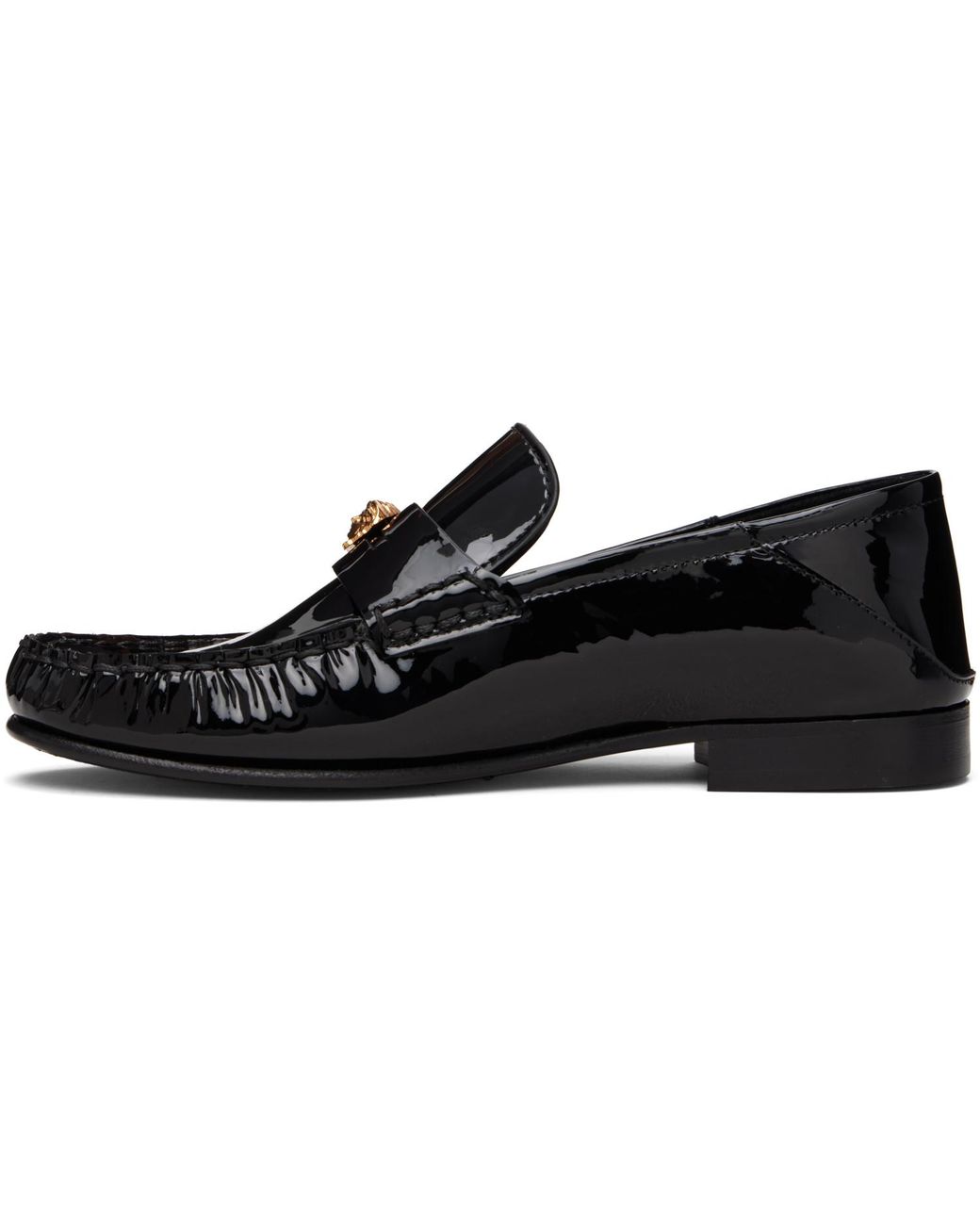 Versace Black Calf Leather Loafers