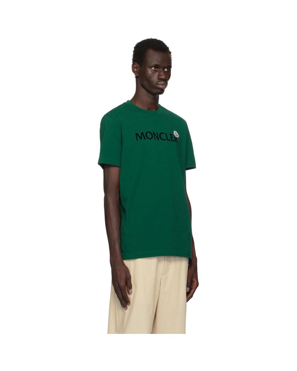 Moncler Green Organic Cotton Logo T-Shirt for men