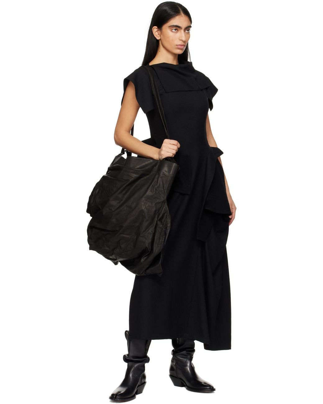 Yohji Yamamoto Unevenness Tote in Black | Lyst
