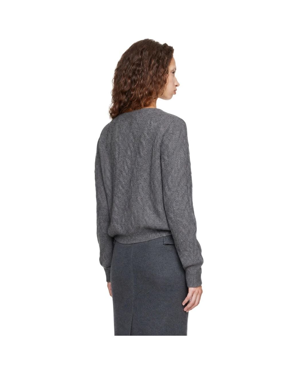 ShuShu/Tong Gray Cable Knit Cardigan