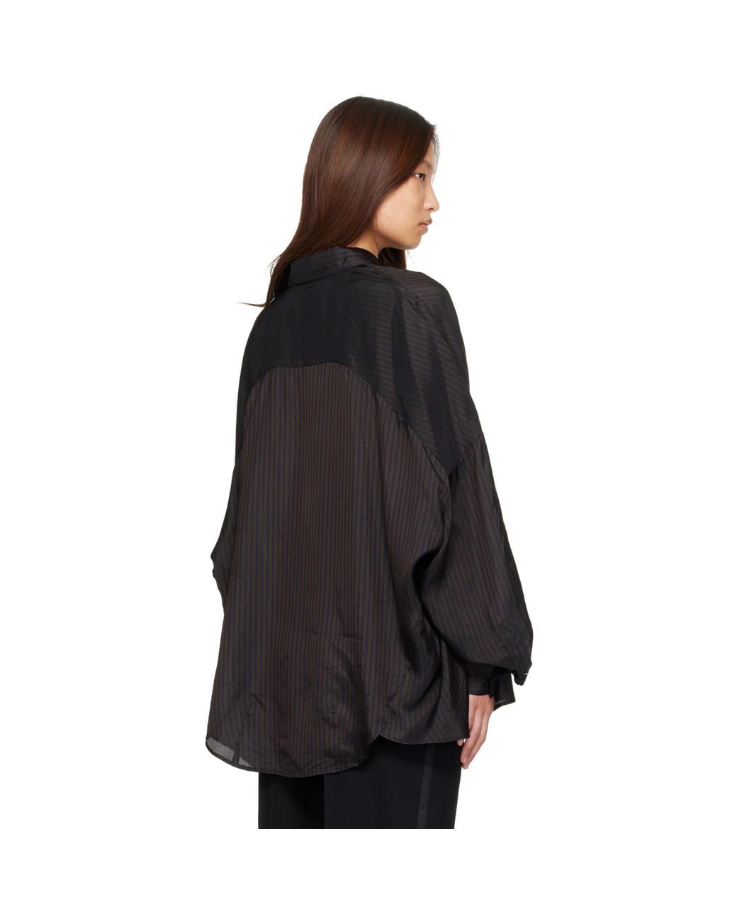 Dries Van Noten Black Cupro Cocoon Shirt