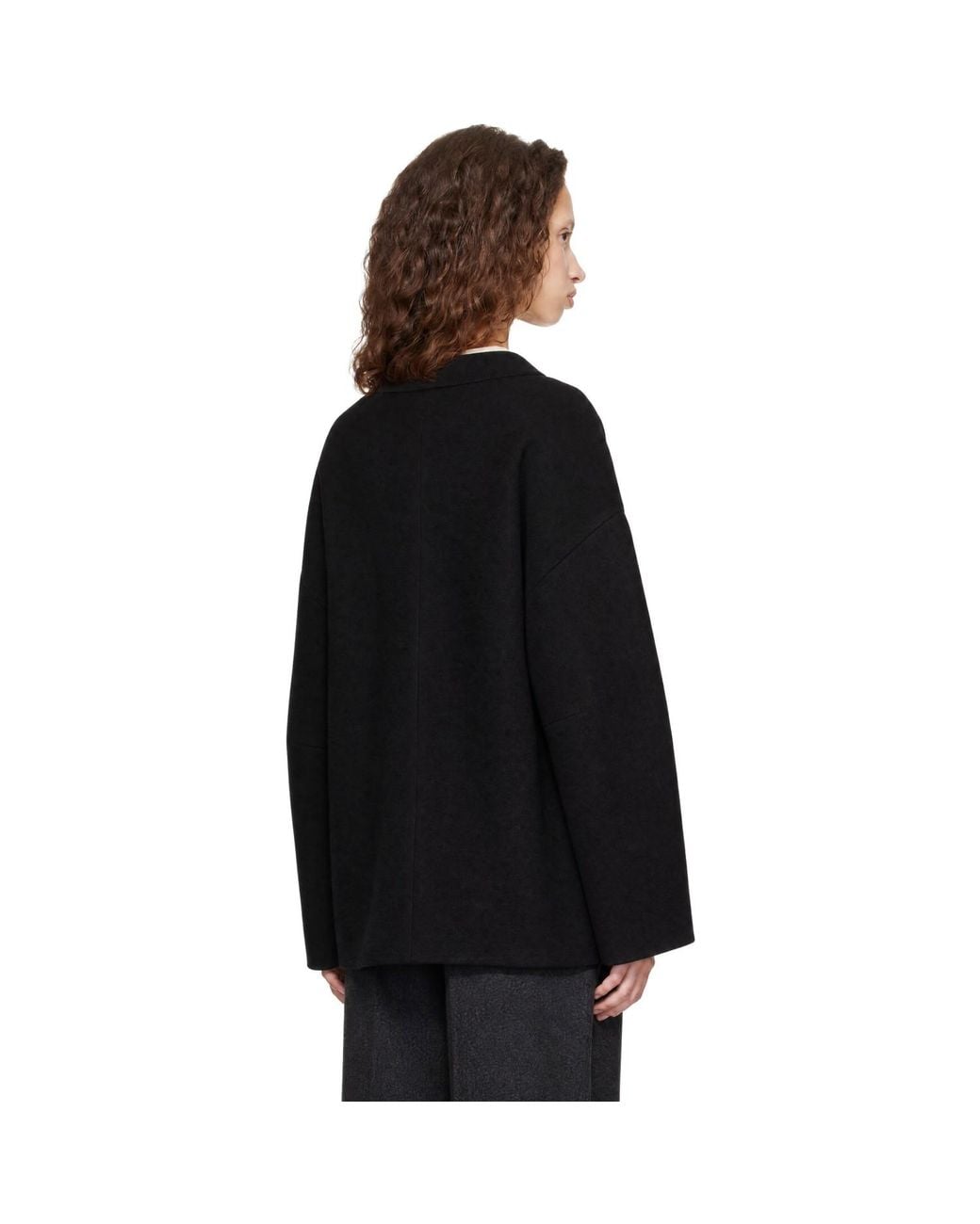 Lauren Manoogian Black Double Knit Lap Jacket