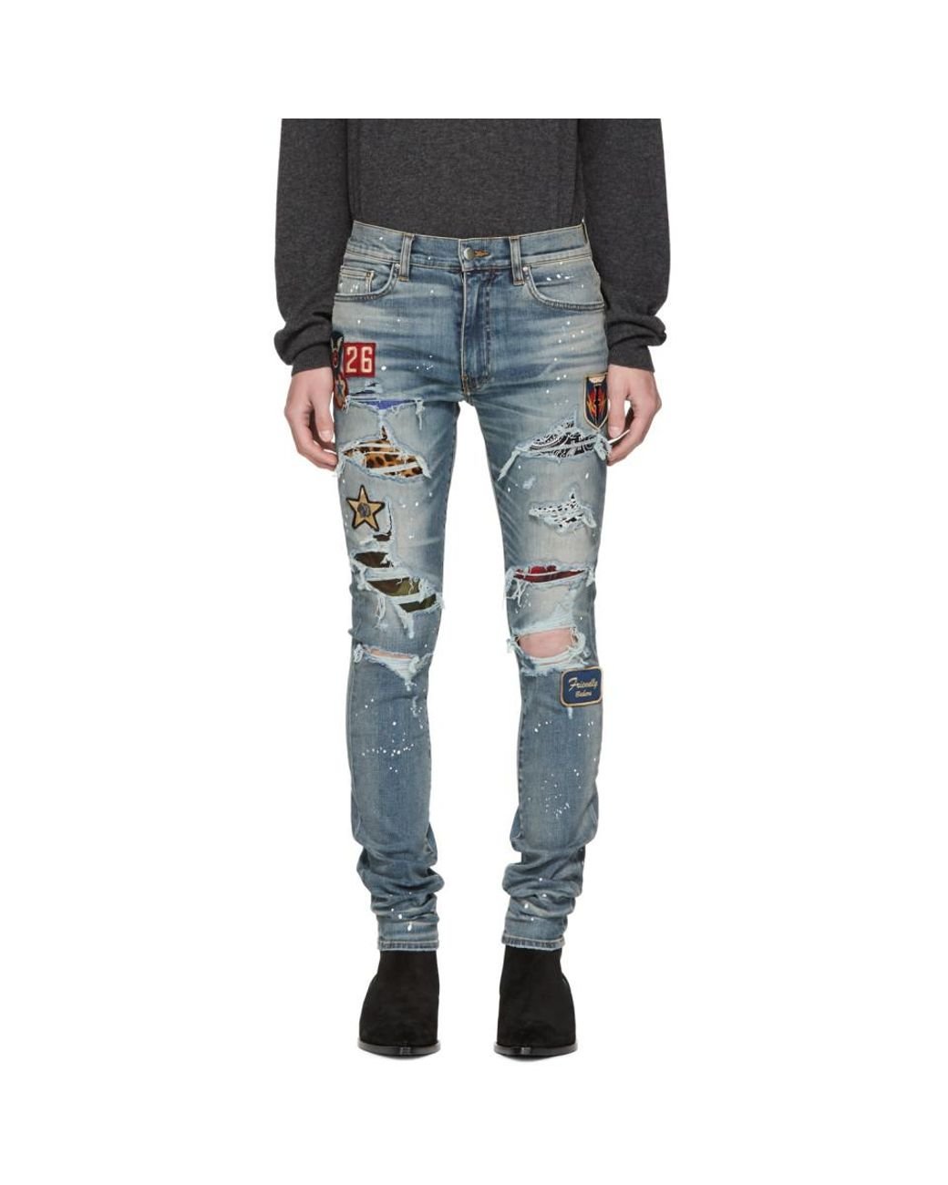 Mike amiri art store patch jeans