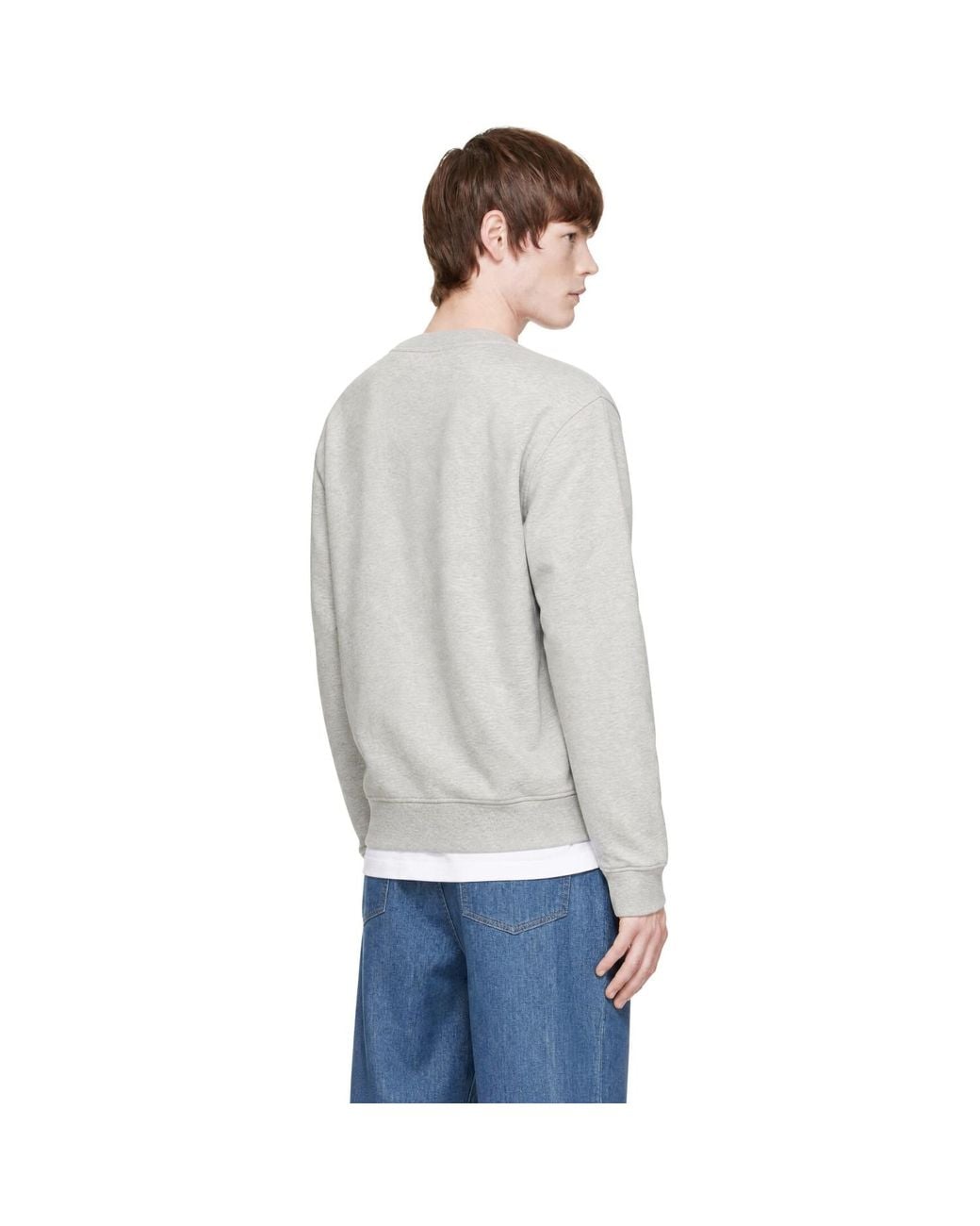 AMI Gray Cotton Ami De Coeur Sweatshirt for men