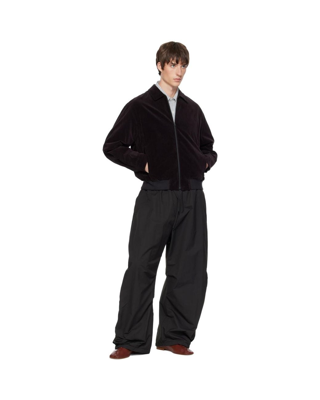 Amomento Black Drawstring Wide Fatigue Trousers for men