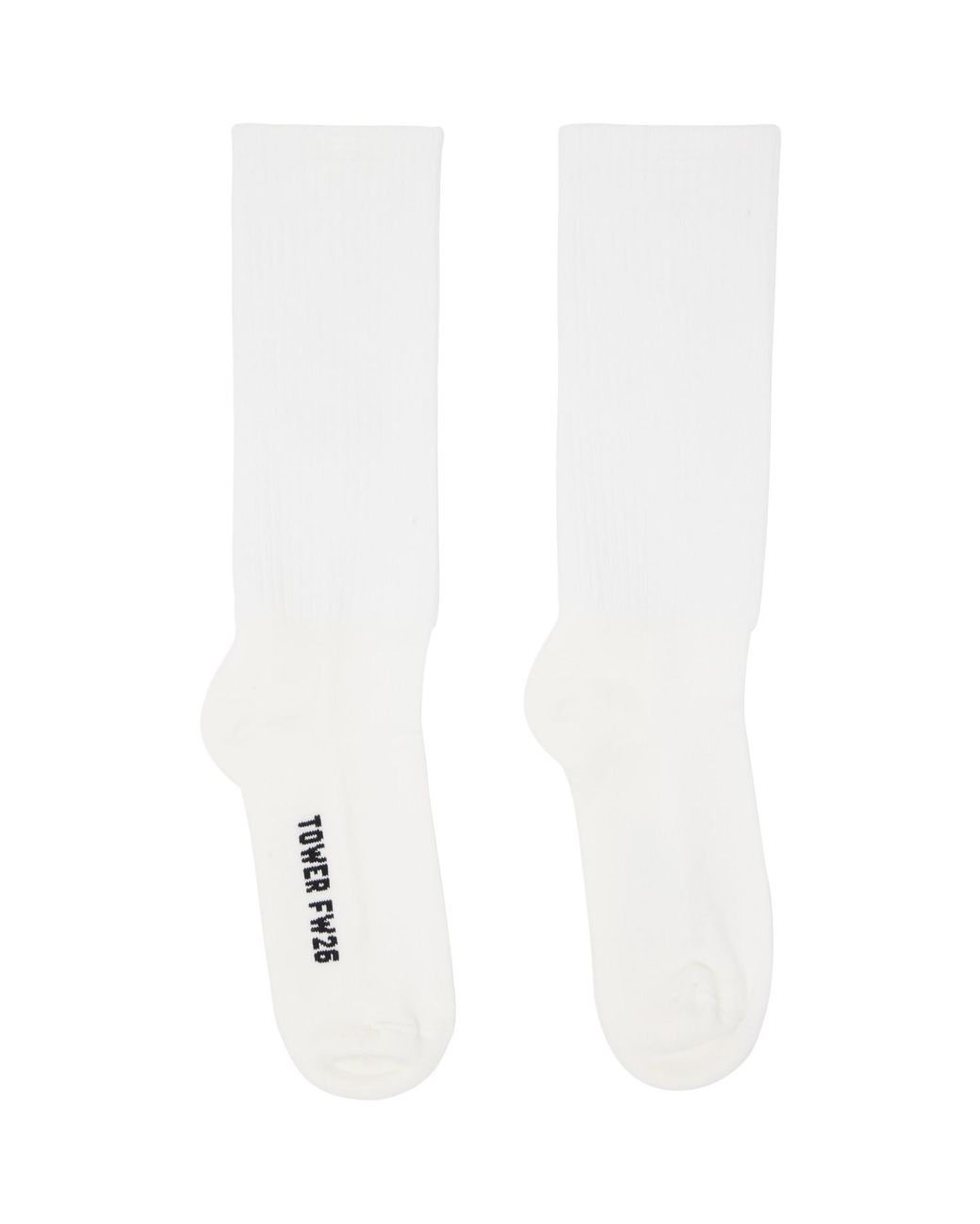 Rick Owens White Tower Mid Calf Socks for men