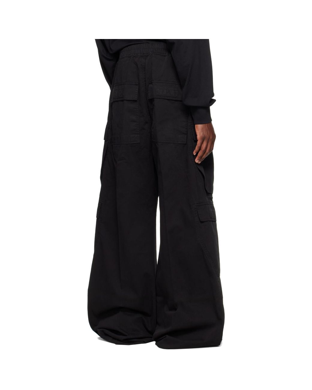 Rick Owens Black Tower Double Jumbo Belas Cargo Pants for men