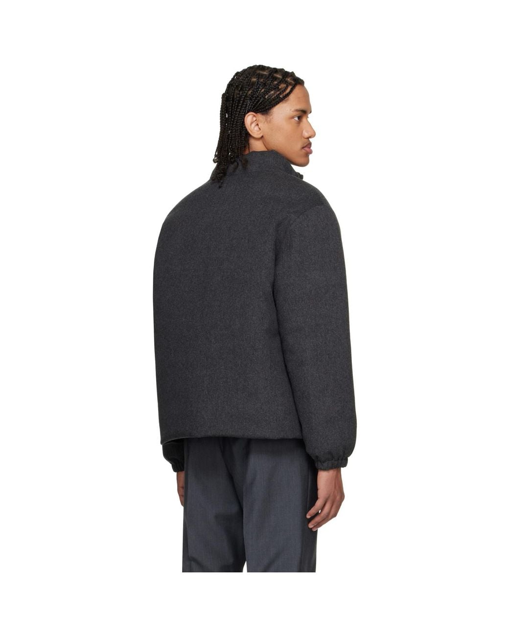 Jil Sander Black Wool Melton Down Jacket for men