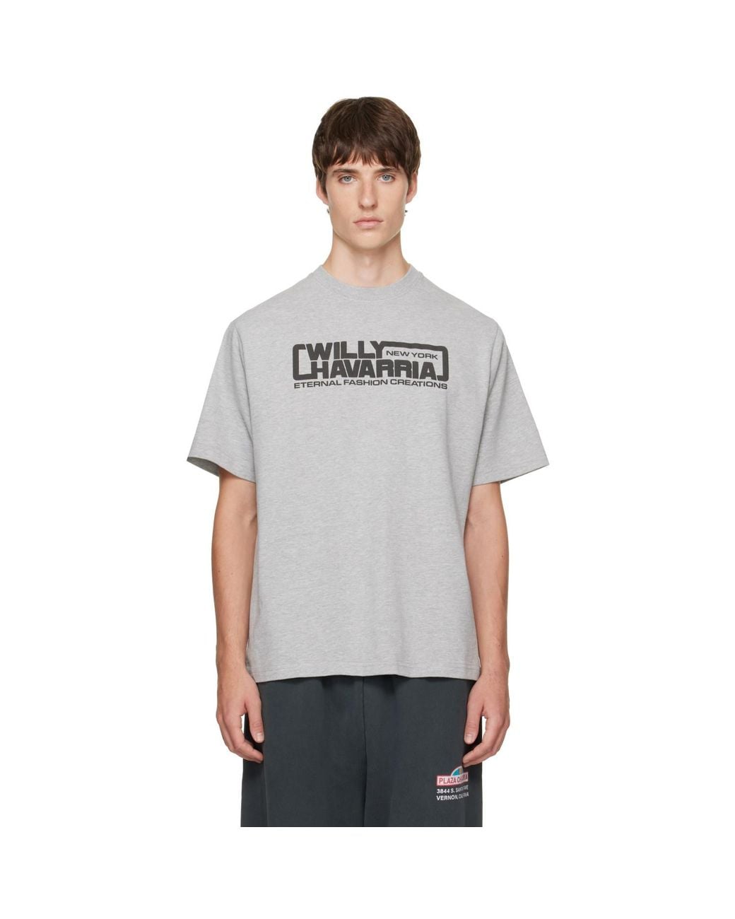 Willy Chavarria Gray 'Eternal Fashion Creations' Standard T-Shirt for men