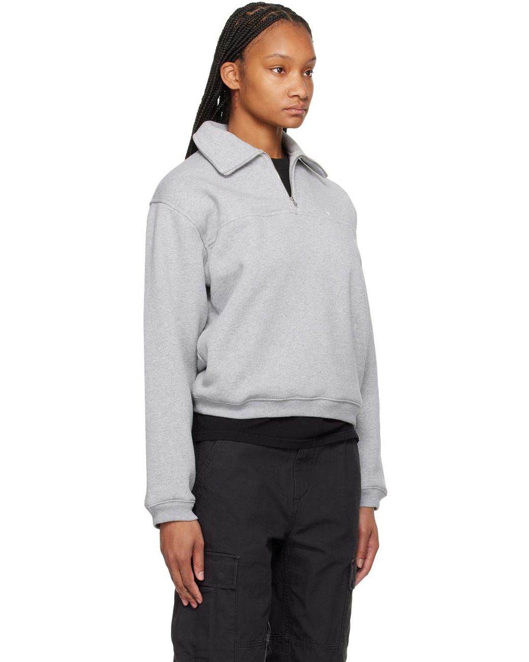 Stussy Half Zip Sweatshirt in Grey Lyst UK